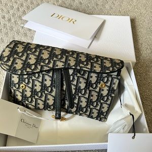 Dior Saddle Long Canvas Wallet